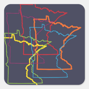 Adesivo Quadrado borrão do orgulho de minnesota