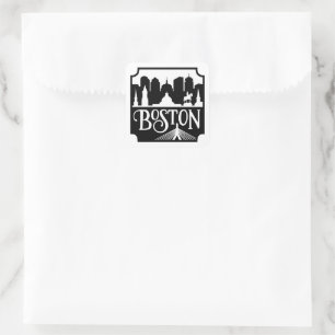 Adesivo Quadrado Boston Skyline