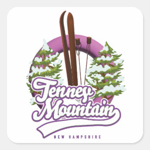 Adesivo Quadrado botão de logotipo de esqui de tenney mountain new