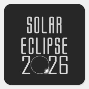Adesivo Quadrado Botão Solar Eclipse 2026