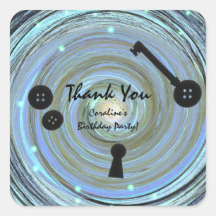 Adesivo Quadrado Botões Olhos & Esqueleto Chave Outro Partido Mundi