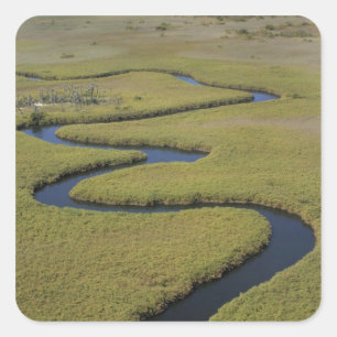 Adesivo Quadrado Botsuana, África. Vista aérea do rio Okavango.