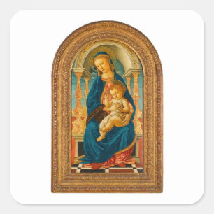Adesivo Quadrado Botticelli (1445-1510) Madonna & Criança Enthroned