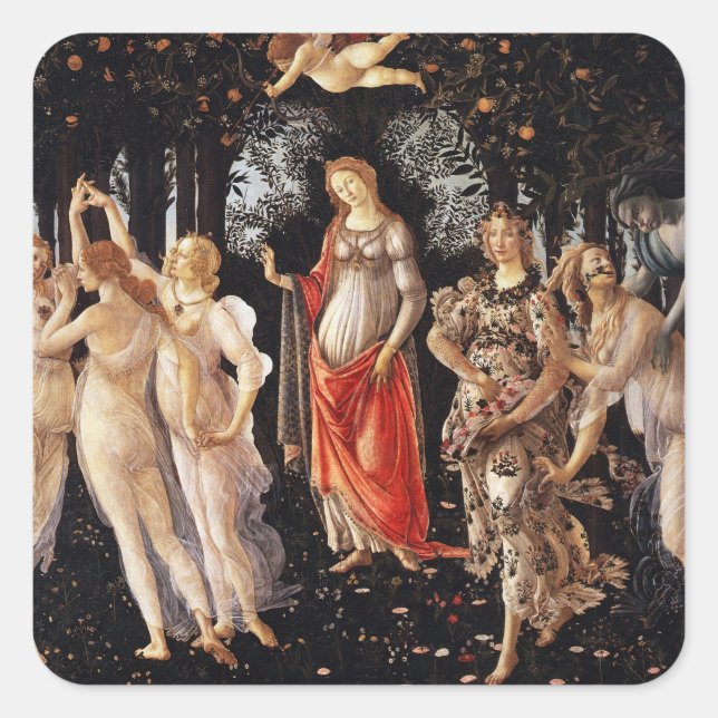 Adesivo Quadrado Botticelli Primavera Stickers (Frente)