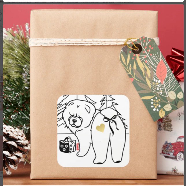 Adesivo Quadrado BOTTOM OF MY HEART chow holiday (Criador carregado)