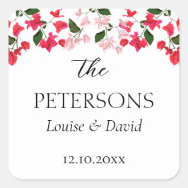 Adesivo Quadrado Bougainvillea Wedding Gifts & Favors Sticker