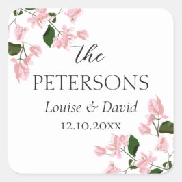 Adesivo Quadrado Bougainvillea Wedding Gifts & Favors Sticker