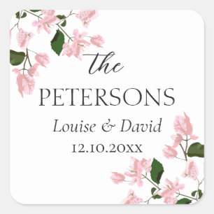 Adesivo Quadrado Bougainvillea Wedding Gifts & Favors Sticker