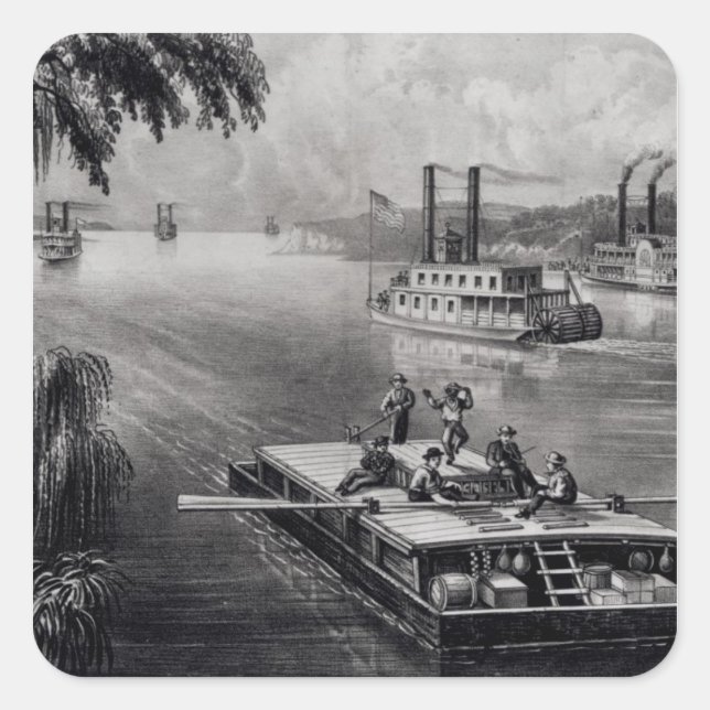 Adesivo Quadrado Bound Down River (Frente)