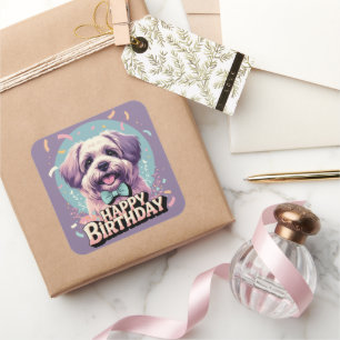 Adesivo Quadrado Bouvier des Flandres Dog Colorido