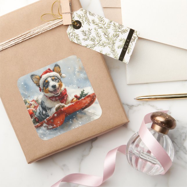 Adesivo Quadrado Bovinos australianos com sabão Deixam nevar o Nata (Presentear)