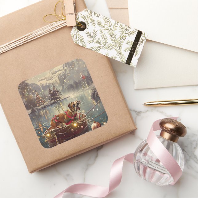 Adesivo Quadrado Boxer Christmas Fesage Voyage (Presentear)