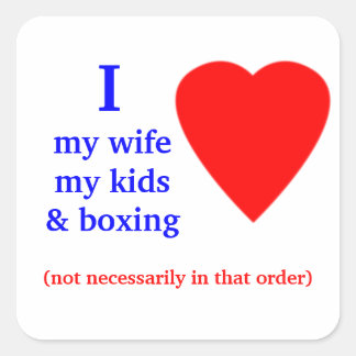 Adesivo Quadrado Boxing I Heart My Wife