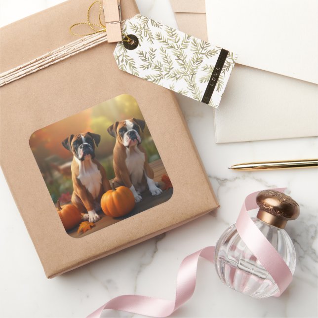 Adesivo Quadrado Boxpy Puppy Autumn Delight Pumpkin (Presentear)