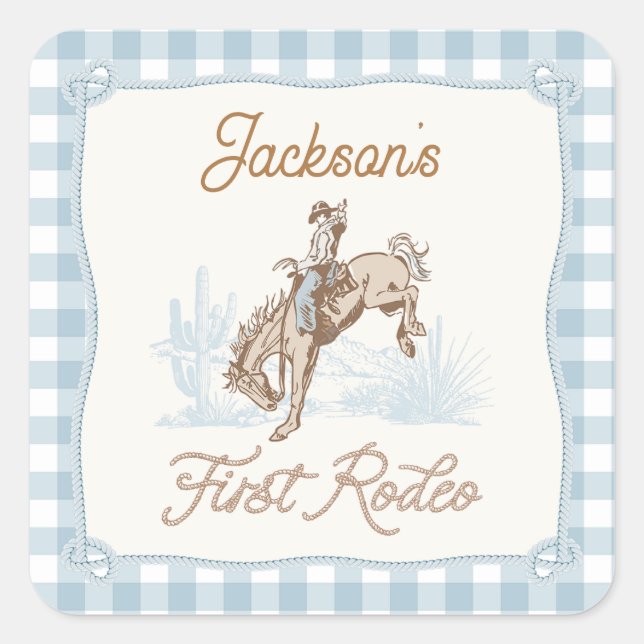 Adesivo Quadrado Boys Blue Xadrez Cowboy 1 rua Rodeio (Frente)