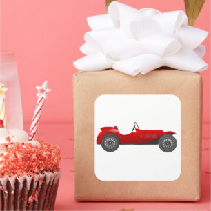 Adesivo Quadrado Boys Room Classic Car Oferece Doces Vermelhos