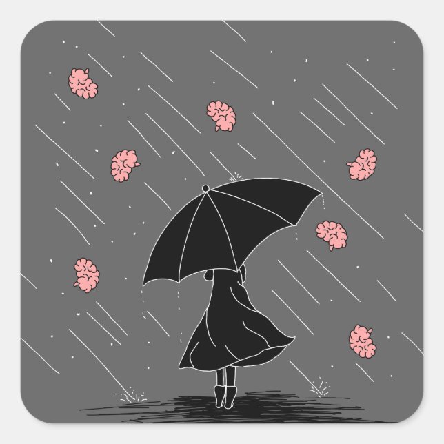 Adesivo Quadrado Brainstorm Pun (Frente)