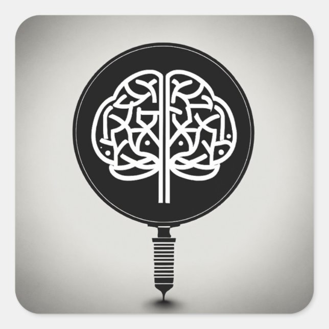 Adesivo Quadrado " Brainy Stickers for Smart Mind" (Frente)