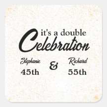 Branca Dourada de Aniversário Conjunto de Dupla Ce