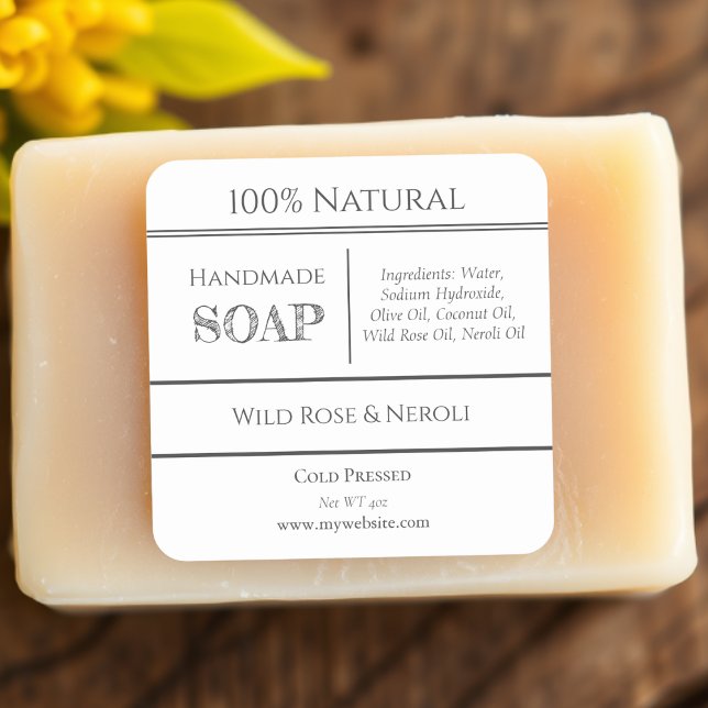 Adesivo Quadrado Branca | Rótulos de produto para componentes de sa (Criador carregado)