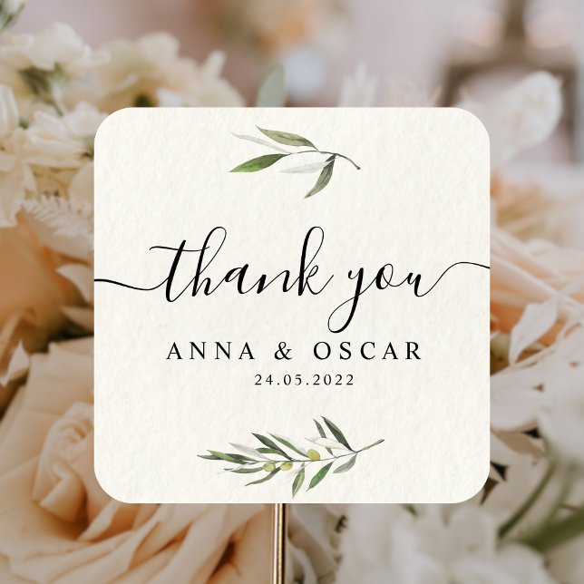 Adesivo Quadrado Branch Verde de Mola Verde Moderna (Criador carregado)