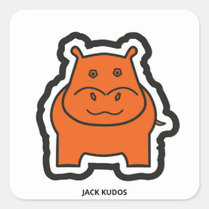 Adesivo Quadrado Branco da admiração de Jack