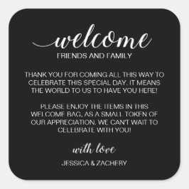 Adesivo Quadrado Branco sobre Casamento Negro - Boca de Boas-vindas