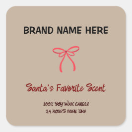 Adesivo Quadrado Brand Candle Label | Santa’s Favorite Scent Text