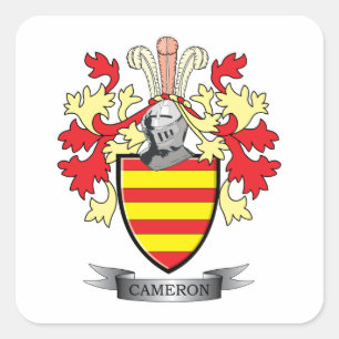 Adesivo Quadrado Brasão da crista da família de Cameron