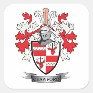 Adesivo Quadrado Brasão da crista da família de Crawford