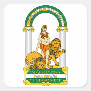 Adesivo Quadrado Brasão de Andalucia (espanha)