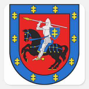 Adesivo Quadrado Brasão de Armas do Condado de Vilnius