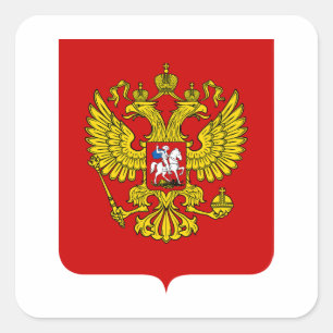 Adesivo Quadrado Brasão de armas símbolo emblema bandeira da Rússia