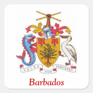 Adesivo Quadrado Brasão de Barbados