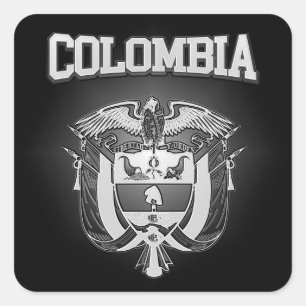 Adesivo Quadrado Brasão de Colômbia