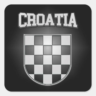 Adesivo Quadrado Brasão de Croatia
