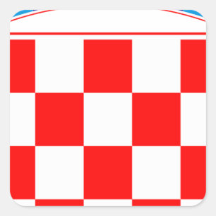 Adesivo Quadrado Brasão de Croatia, emblema croata, Hrvatska