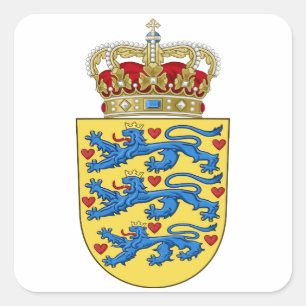 Adesivo Quadrado Brasão de Dinamarca