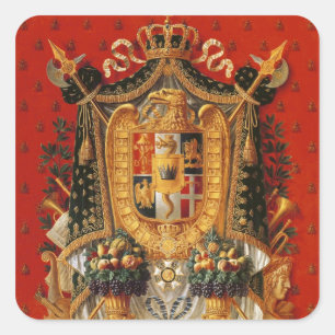 Adesivo Quadrado Brasão de Italia, design para uma tapeçaria