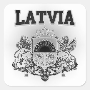 Adesivo Quadrado Brasão de Latvia