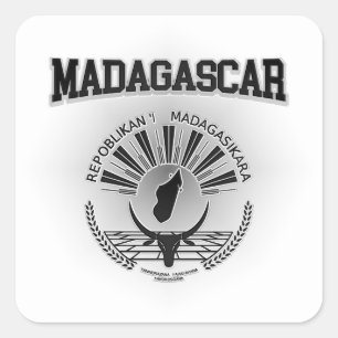 Adesivo Quadrado Brasão de Madagascar