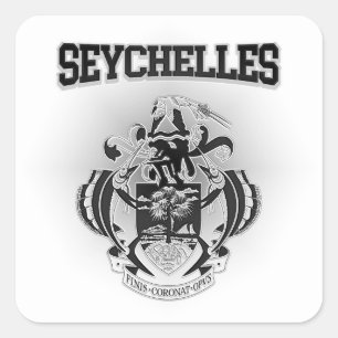 Adesivo Quadrado Brasão de Seychelles