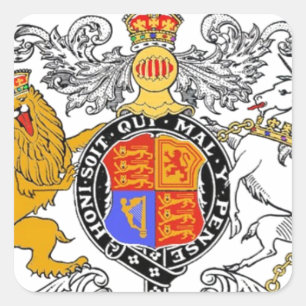 ADESIVO QUADRADO BRASÃO DO LEÃO E DO UNICÓRNIO