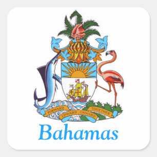 Adesivo Quadrado Brasão dos Bahamas