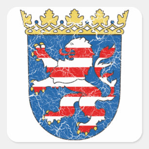 Adesivo Quadrado Brasão envelhecida de Hesse