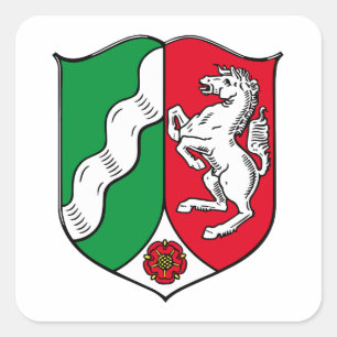 Adesivo Quadrado Brasão norte de Rhine Westphalia (Alemanha)