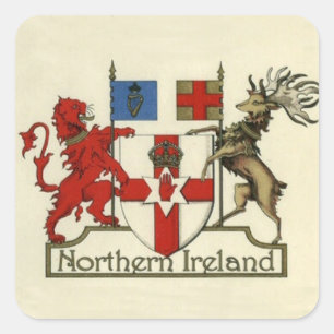Adesivo Quadrado Brasão para Irlanda do Norte