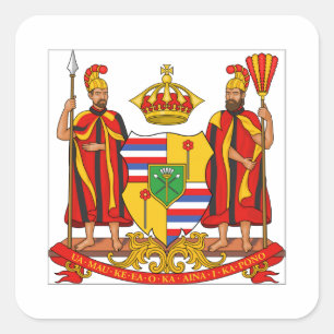 Adesivo Quadrado Brasão real de Havaí