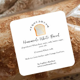 Adesivo Quadrado Bread Watercolor Bakery Ingredients Product