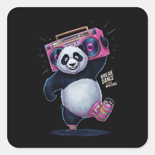 Adesivo Quadrado "BREAK DANCE" e "SAIU ERRADO (Frente)